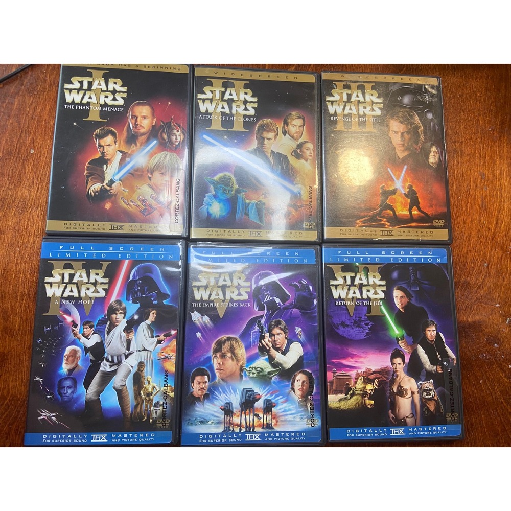 Star Wars DVD Collection Episodes I-VI Movie Set Limited Edition Widescreen Full